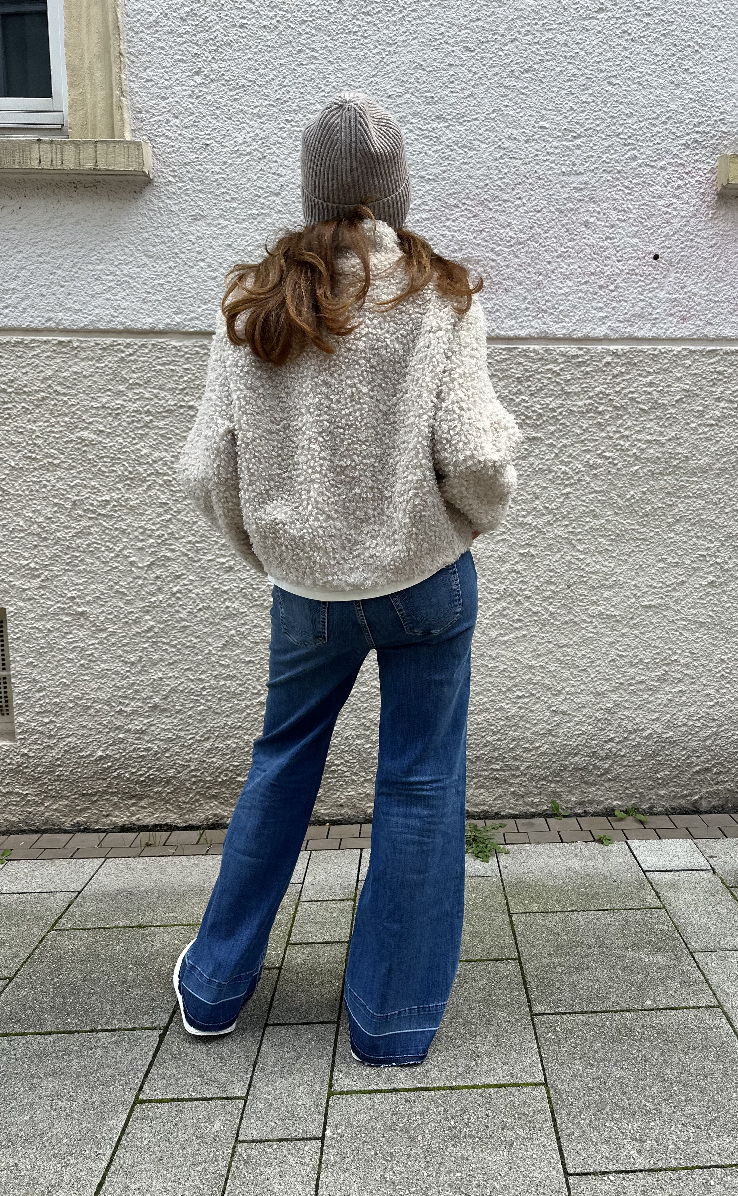 KNIT-TED Jacke Bouclé Louise oatmeal