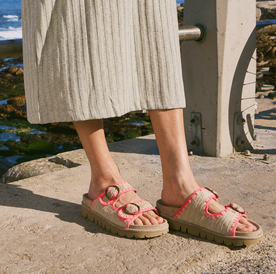 Laidback London Clay Sandal Neon Pink