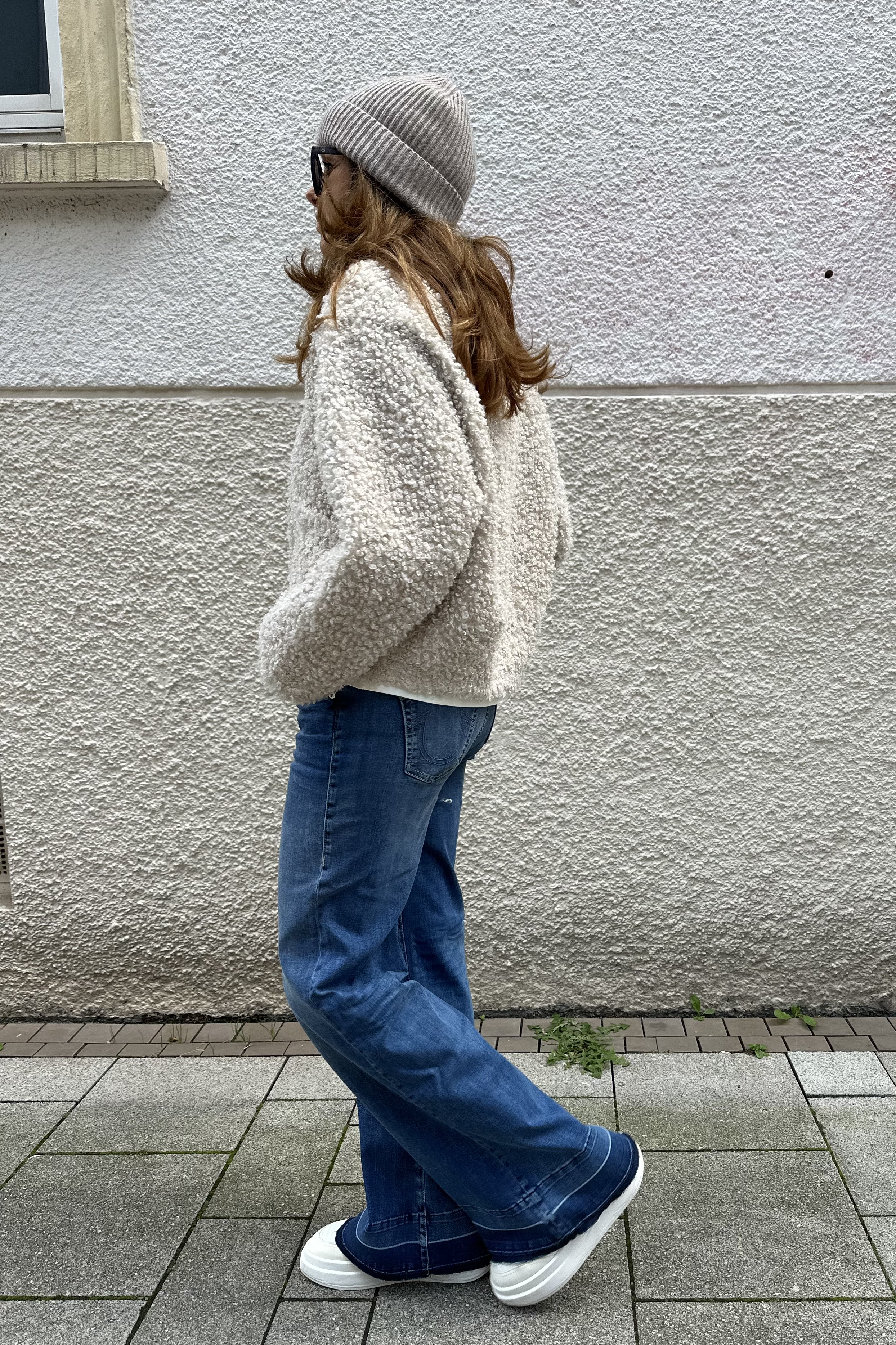 KNIT-TED Jacke Bouclé Louise oatmeal