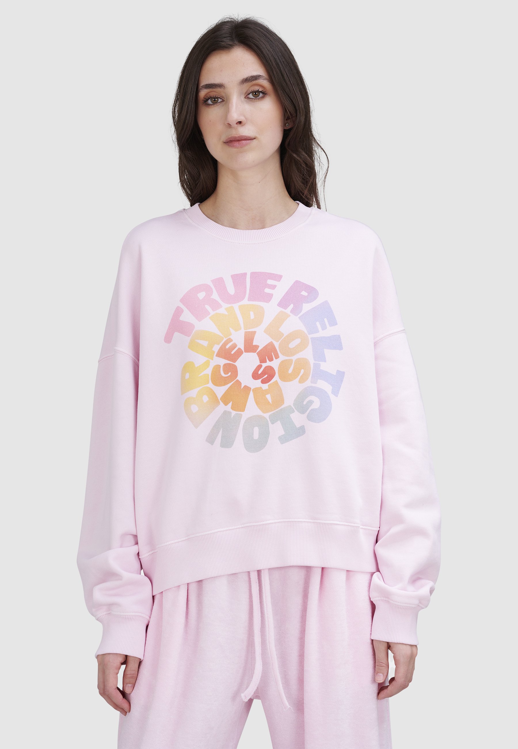  TRUE RELIGION W25ST94C9G Crew Rainbow Sweater