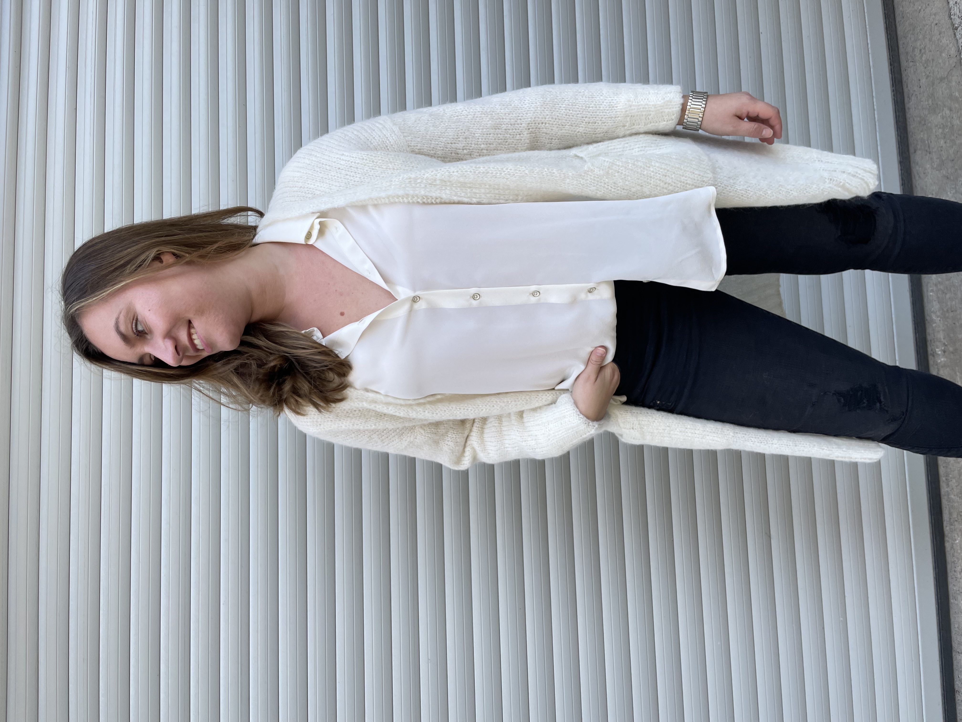 SILK SISTERS Louisa Seidenbluse creme