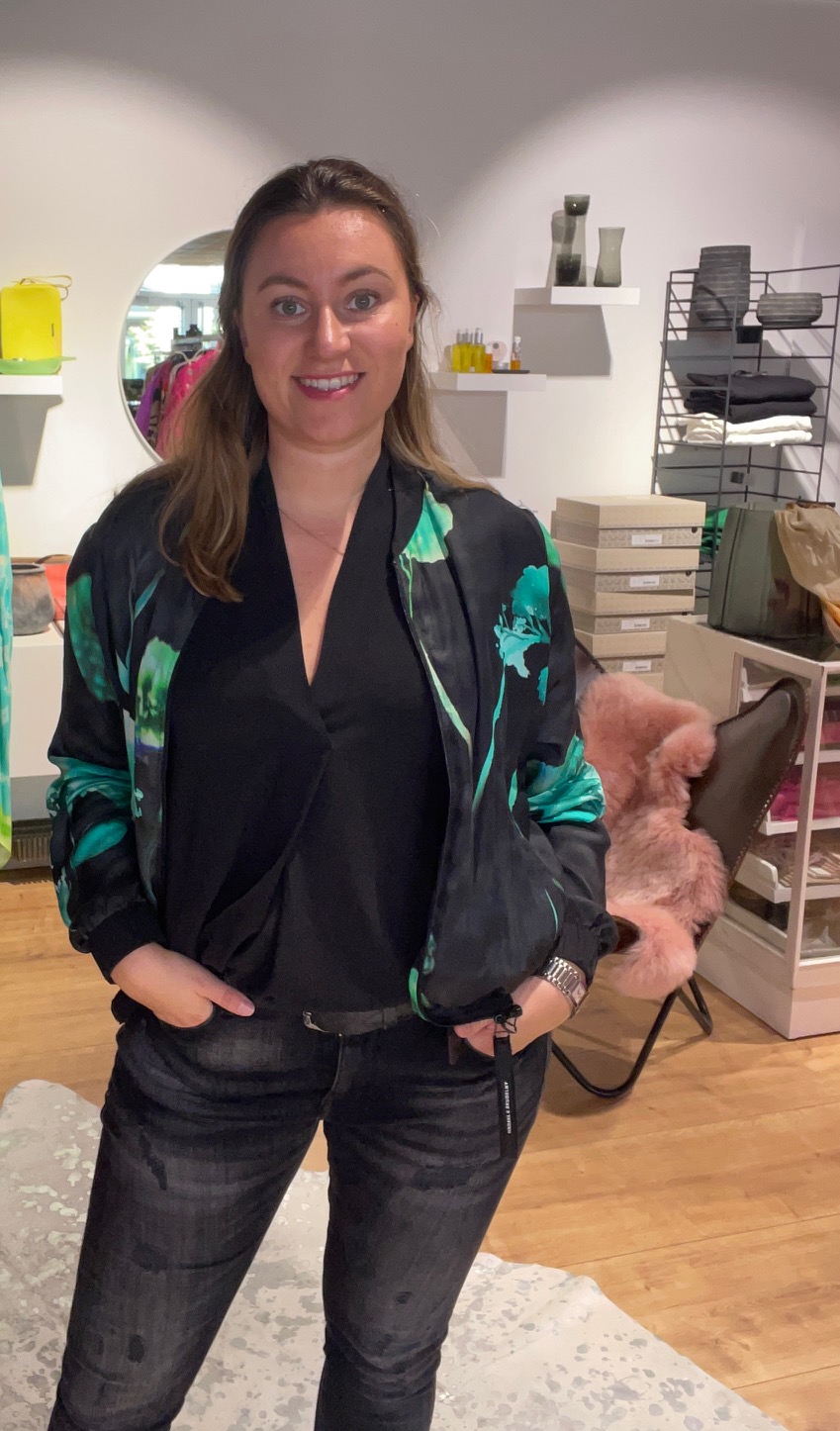 HINDAHL&SKUDELNY Blouson Viscoprint greenflower 223J09