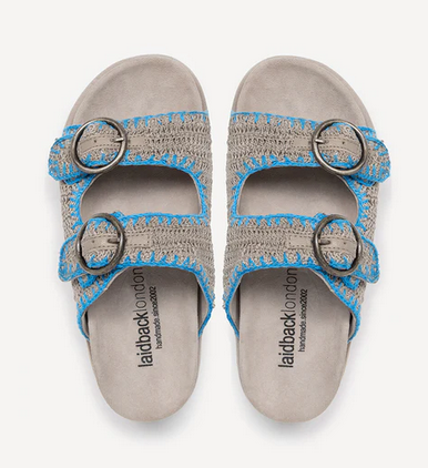 Laidback London Clay Sandal Neon Blue