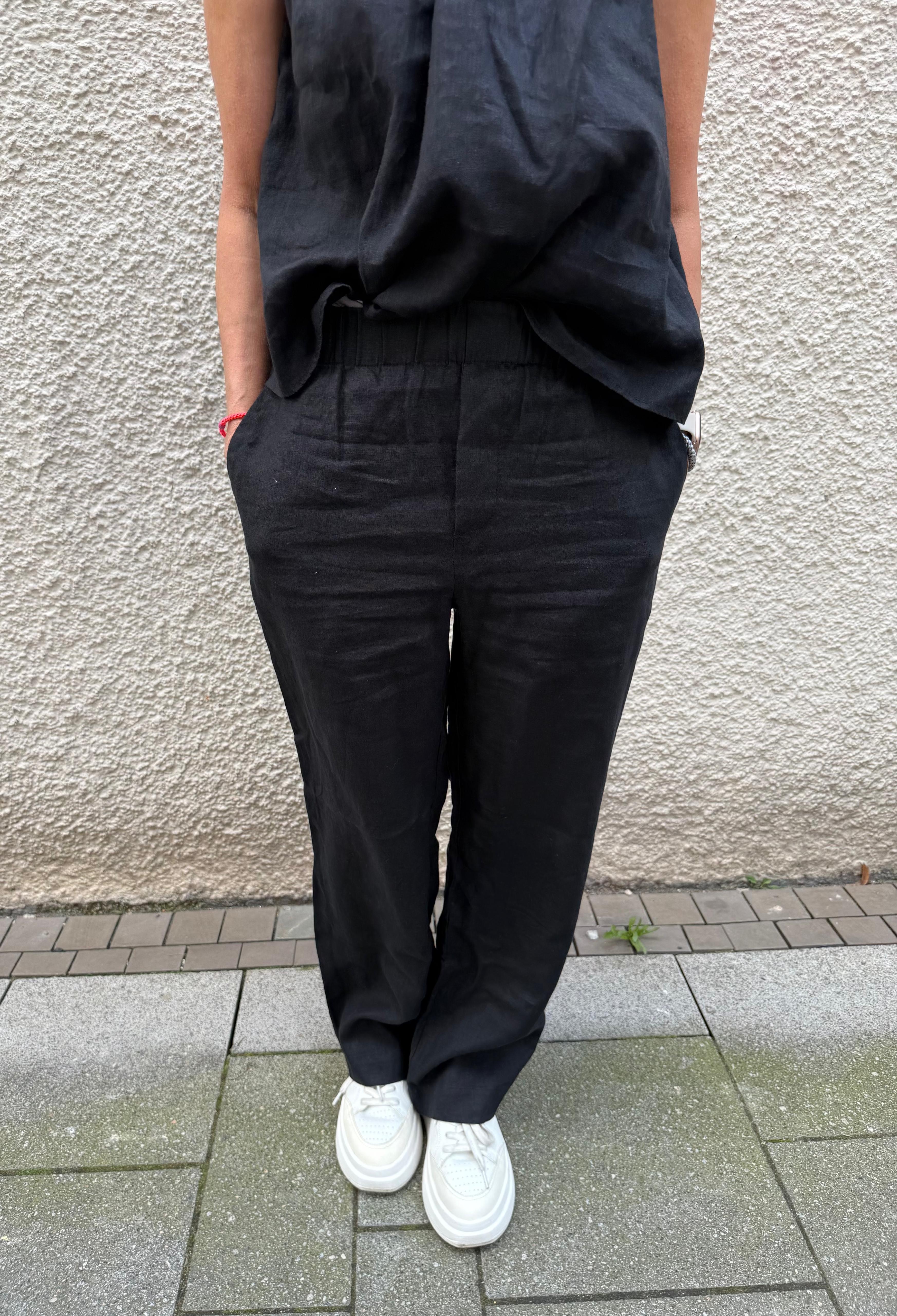JCSOPHIE Leinenhose Genesis trousers G8112 schwarz