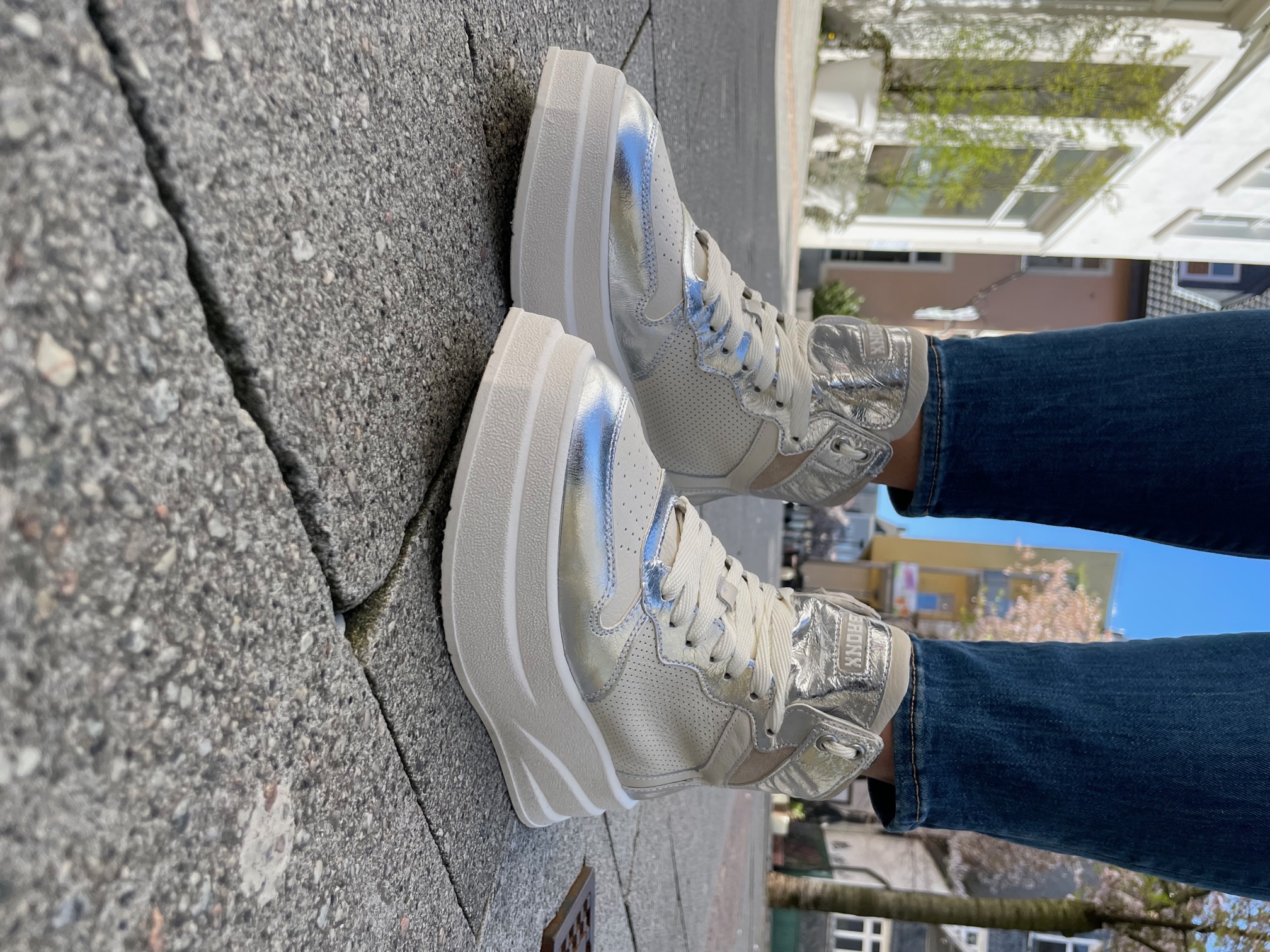 Bronx Sneaker Vigg-o off white/silver 47471-BM