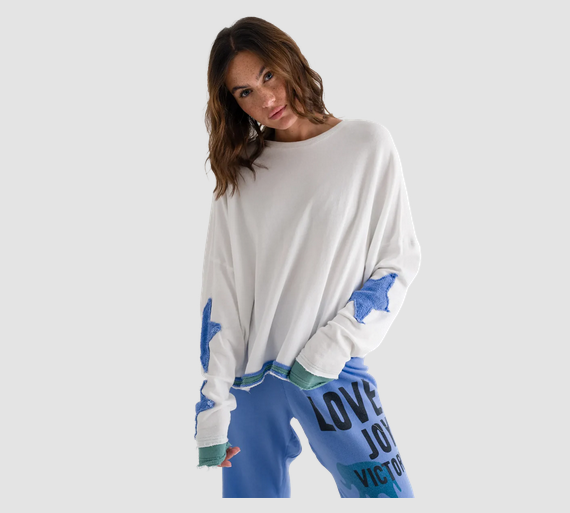 LOVE JOY VICTORY Sweatshirt Hopewell 159-549 white