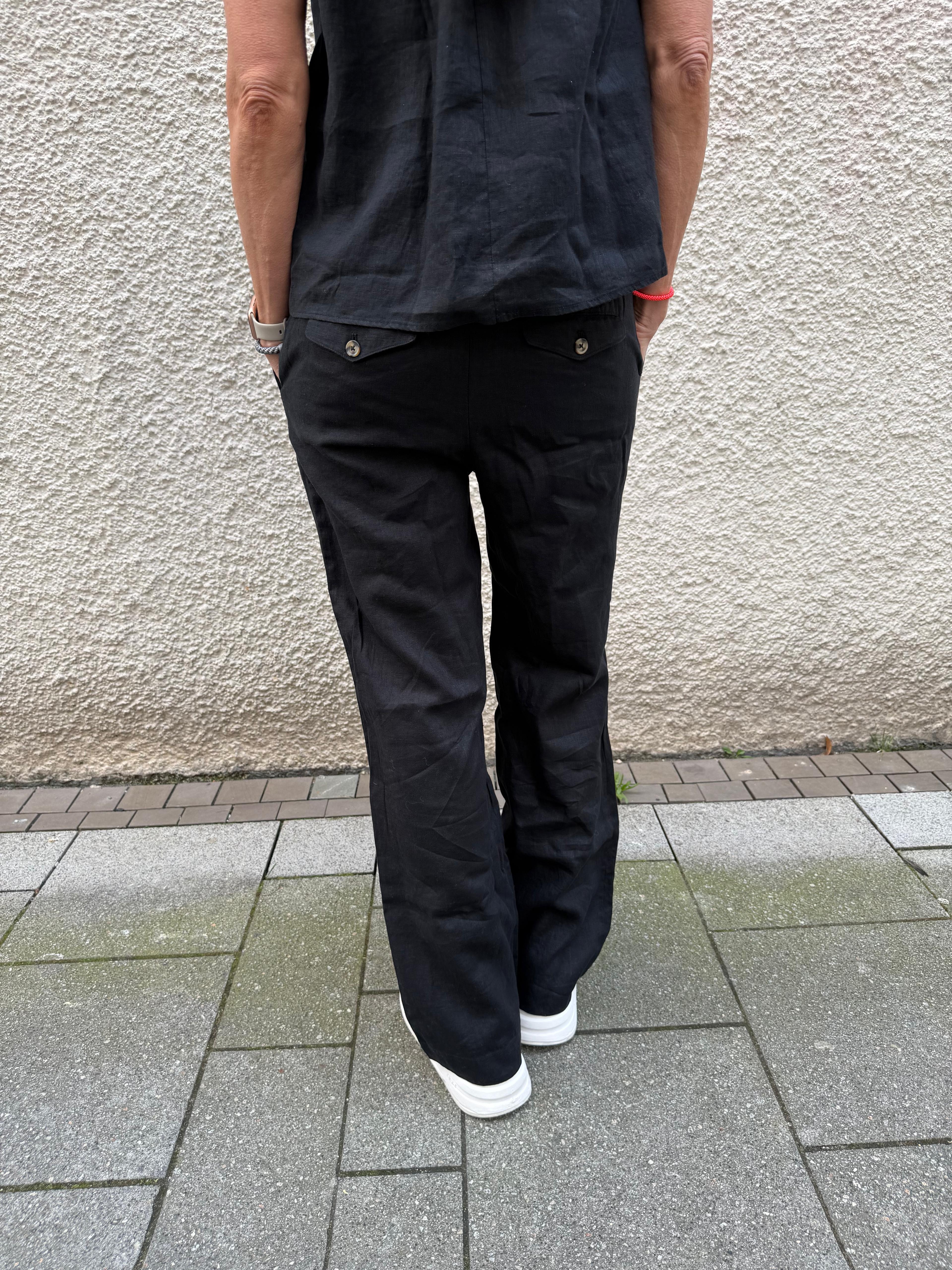 JCSOPHIE Leinenhose Genesis trousers G8112 schwarz