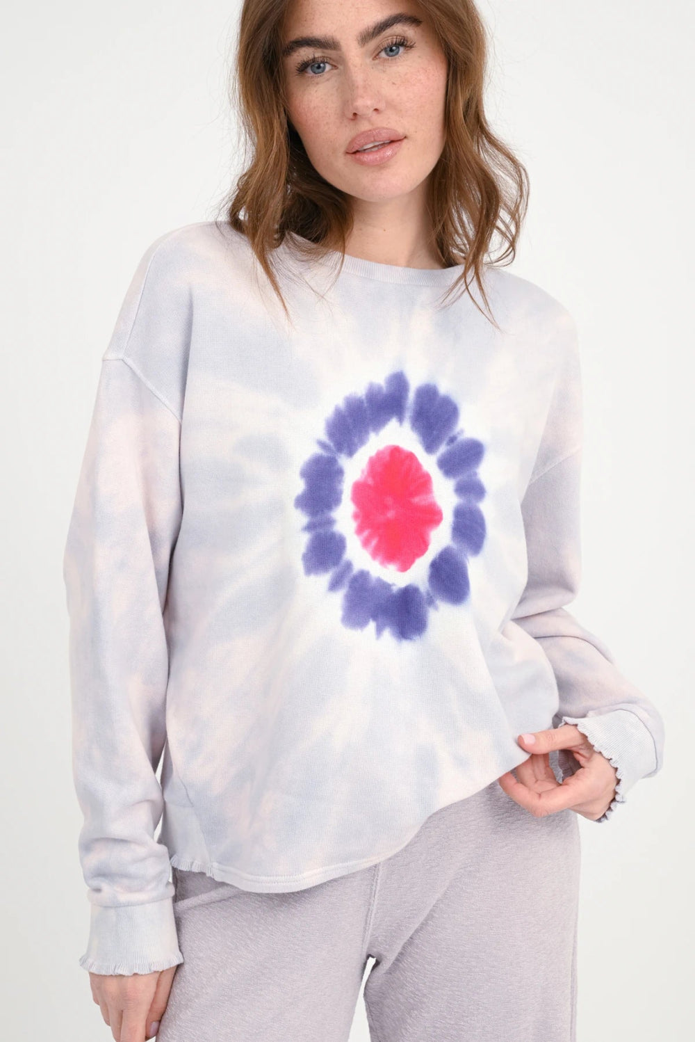 LOVE JOY VICTORY Sweatshirt Rose batik