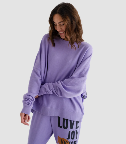 LOVE JOY VICTORY Sweatshirt Moa 159-482P lavender