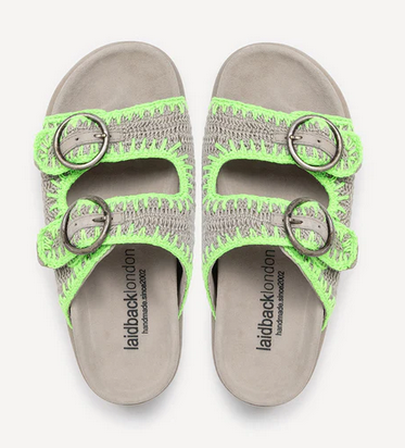 Laidback London Clay Sandal Neon Green