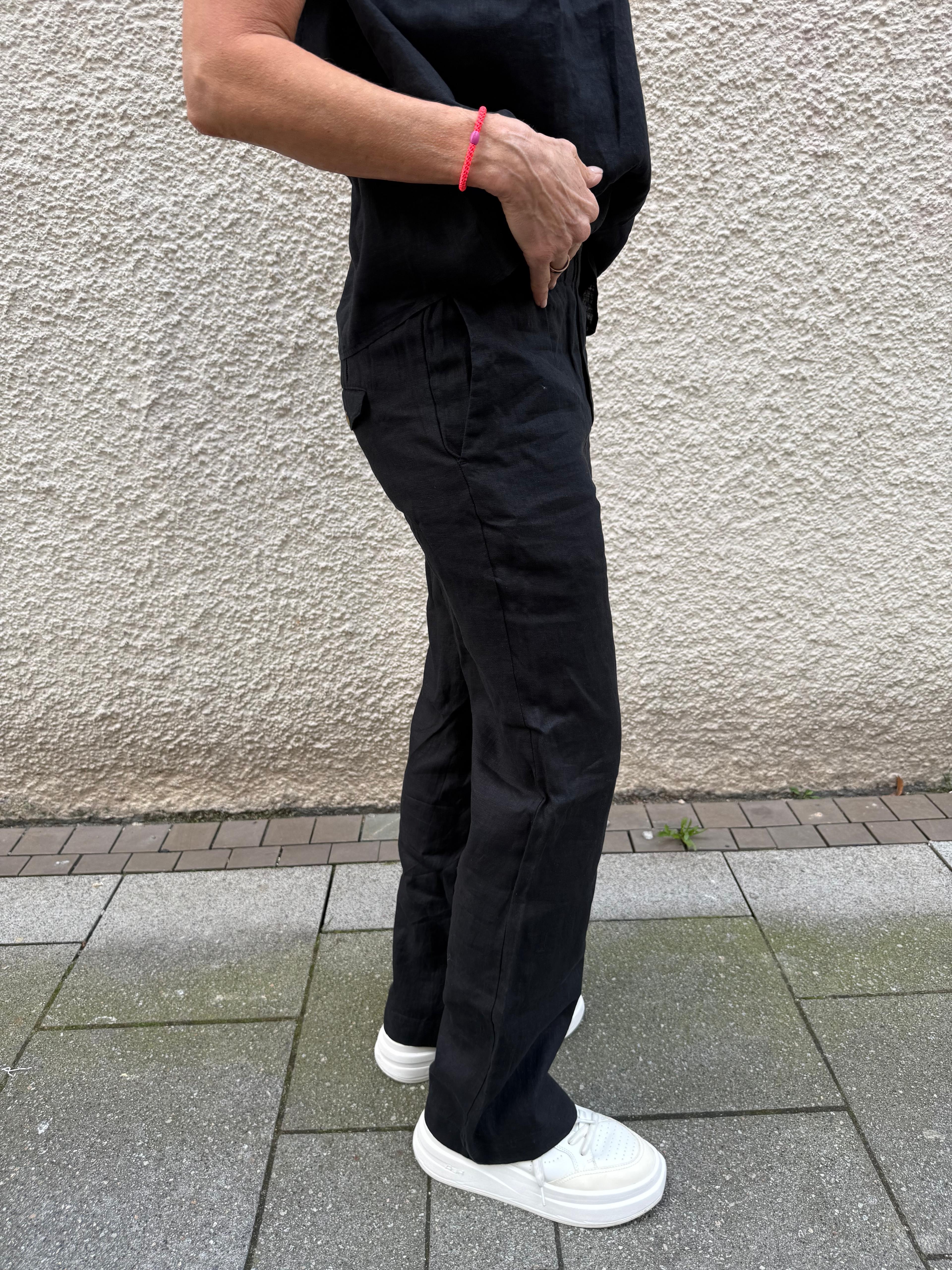 JCSOPHIE Leinenhose Genesis trousers G8112 schwarz