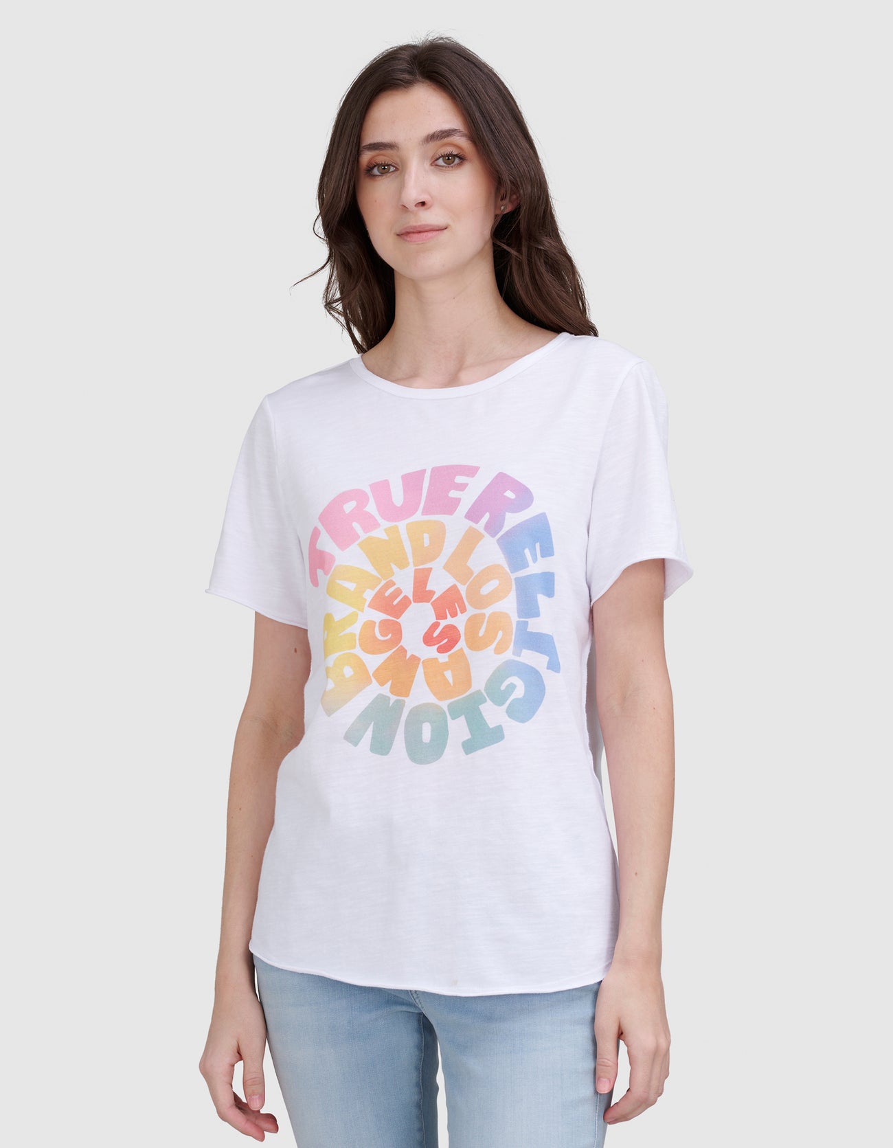  TRUE RELIGION W25ST92S1G Crew Rainbow Tee