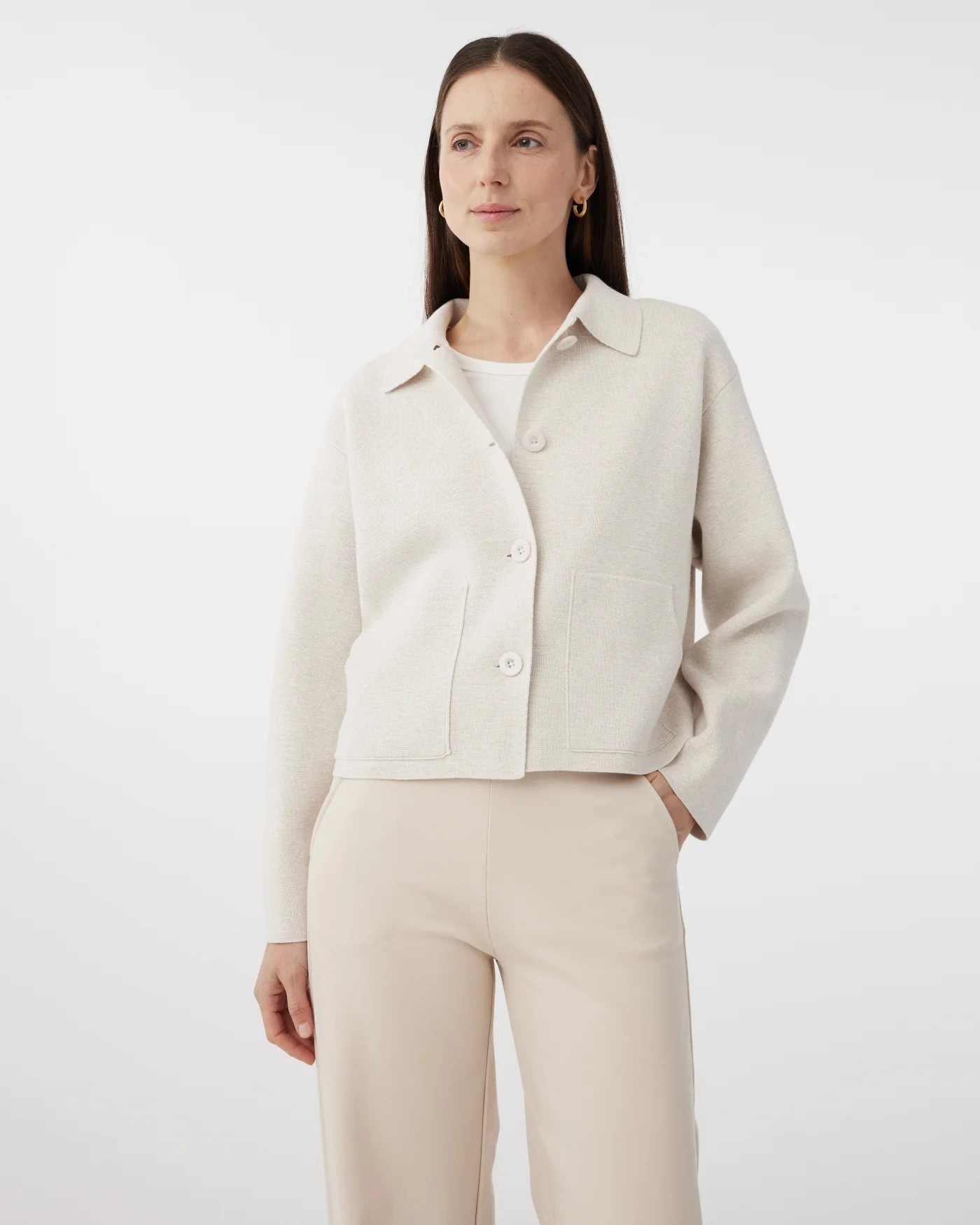 KNIT-TED Strickjacke Joy greige 251P002