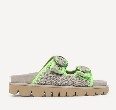 Laidback London Clay Sandal Neon Green